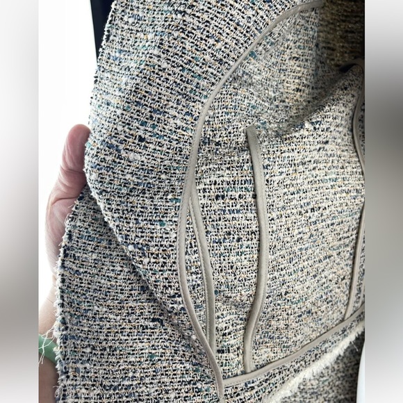 Theory Tweed Blazer Ualana Compromised Tweed Open Front Coat Size 10 Multicolor - Picture 15 of 16